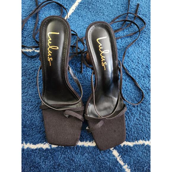 Lulus Women Square Toed  Gladiator Wooden Heels sz8 - Picture 1 of 5
